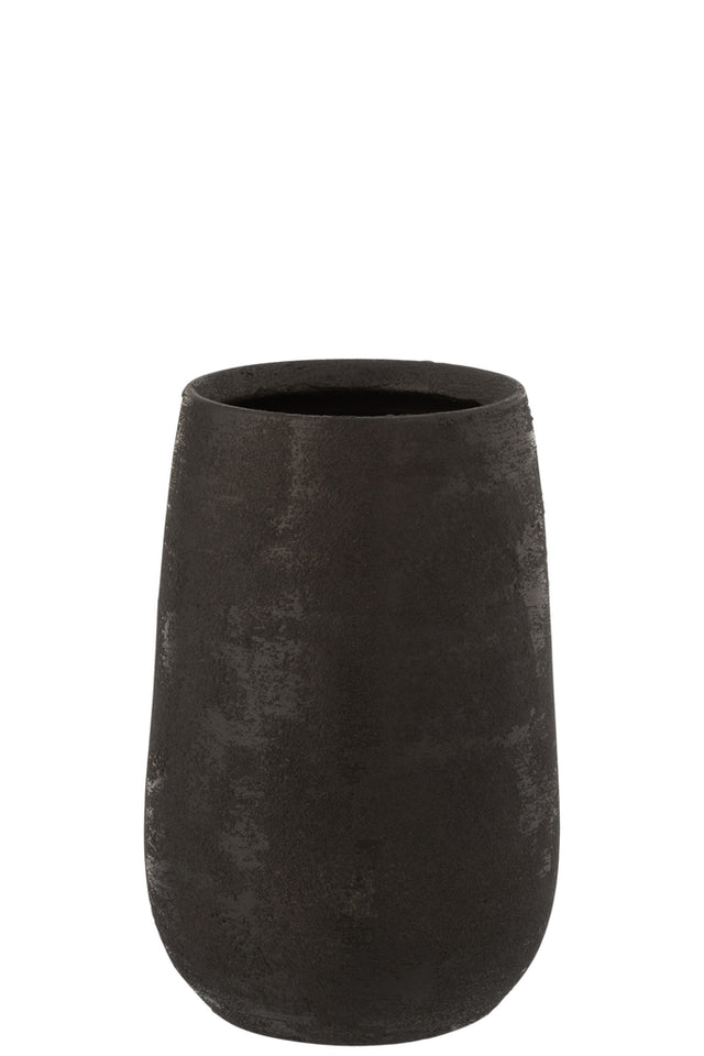 Vase en céramique noir irrégulier petit rugueux