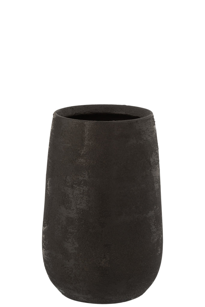 Vase en céramique noir irrégulier petit rugueux