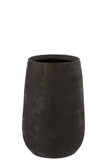 Vase en céramique noir irrégulier petit rugueux