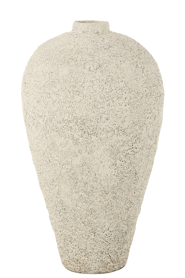 Vase Pot Antique en Ciment Blanc