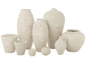Vase Pot Antique en Ciment Blanc