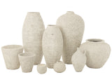 Vase Pot Antique en Ciment Blanc